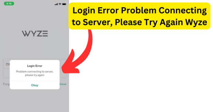 Login Error Problem Connecting to Server, Please Try Again Wyze